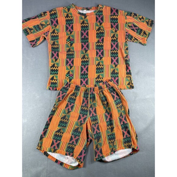 Vintage 90s Malcolm X Short Set Size Medium Top and Bottom Crop Tee Made in USA